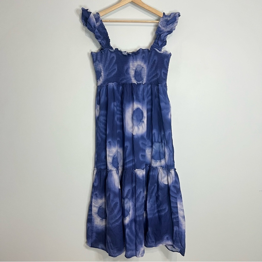Tuckernuck Rory Midi Dress Flutter Sleeve Smocked Bodice Tie Dye Size 2x - Picture 6 of 7